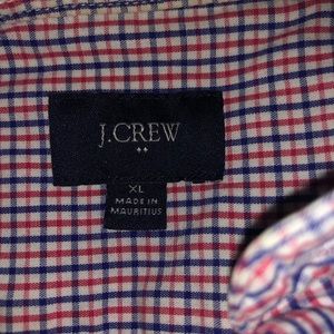J. Crew Red and Navy button down